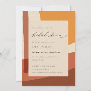 INVITACIÓN DUCHA BRIDAL ARTÍSTICA ARTÍSTICA AMARILLA ABSTRACT