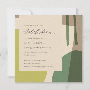 INVITACIÓN DUCHA BRIDAL ARTÍSTICA ARTÍSTICA LIME ABSTRACTA MO