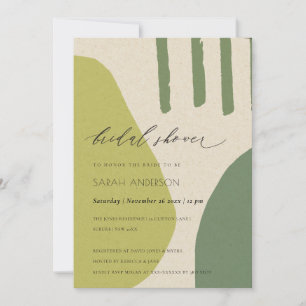 INVITACIÓN DUCHA BRIDAL ARTÍSTICA ARTÍSTICA LIME ABSTRACTA MO
