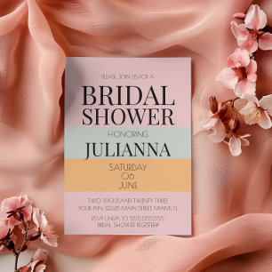 Invitación DUCHA BRIDAL BLANCA BLANCA DE Mint Rosa Moderna
