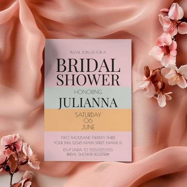 Invitación DUCHA BRIDAL BLANCA BLANCA DE Mint Rosa Moderna (Subido por el creador)