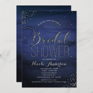 Invitación DUCHA BRIDAL Blue Silver Glam
