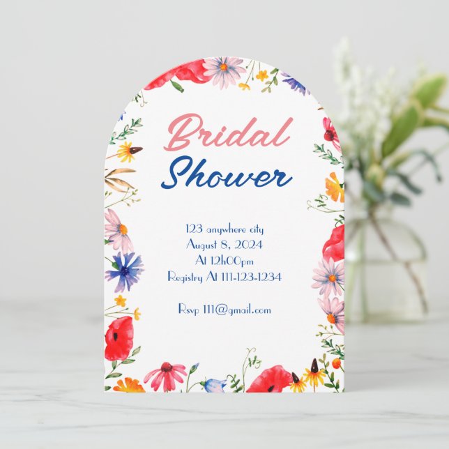 INVITACIÓN DUCHA BRIDAL BOTÁNICA FLORAL (Anverso de pie)