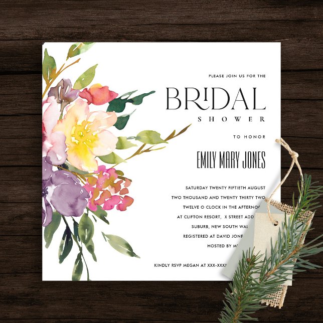 INVITACIÓN DUCHA BRIDAL BURGUNDY FLORAL DE RUBOR AMARILLO BLA (Subido por el creador)