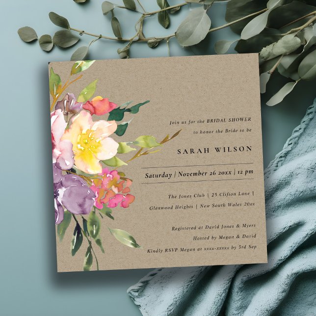 INVITACIÓN DUCHA BRIDAL BURGUNDY FLORAL DE RUBOR BRAFT AMARIL (Subido por el creador)