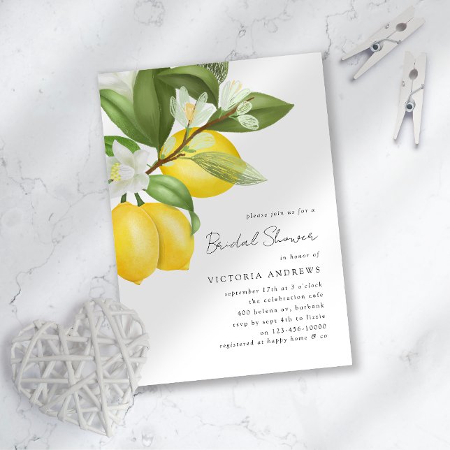 Invitación Ducha Bridal Citrus Lemons (Subido por el creador)