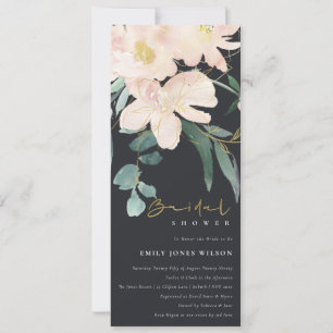 INVITACIÓN DUCHA BRIDAL DE COLOR ACUÁTICO DE FLORAL DE RUBOR