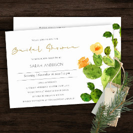 INVITACIÓN DUCHA BRIDAL DE COLOR ACUÁTICO DESIERTO DE CACTUS