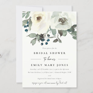 INVITACIÓN DUCHA BRIDAL DE COLOR DE AGUA BLANCA DE MARFIL SUA