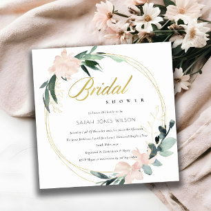 INVITACIÓN DUCHA BRIDAL DE COLOR DE AGUA DE FLORAL DE RUBOR S
