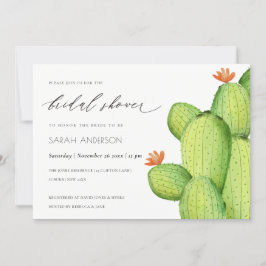 INVITACIÓN DUCHA BRIDAL DE FLORES DE FLORES DE CACTUS DEL DES