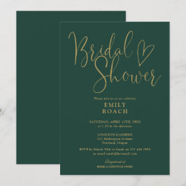 Invitación Ducha Bridal De Guión Moderno De Estilo Verde Esme