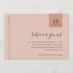 INVITACIÓN DUCHA BRIDAL DE LA TIPOGRAFÍA DE LA PLAYA MÍNIMA D