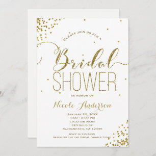 Invitación DUCHA BRIDAL DE LOS RINCENTES Purpurina Glam blanc