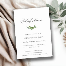 INVITACIÓN DUCHA BRIDAL DE MÍNIMO ORO VERDE FOLIAGE
