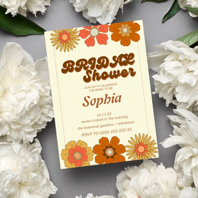Invitación DUCHA BRIDAL de moda de los años 70 (Subido por el creador)