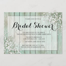 INVITACIÓN DUCHA BRIDAL DE RESPIRACIÓN DE BEBÉ VERDE MINT