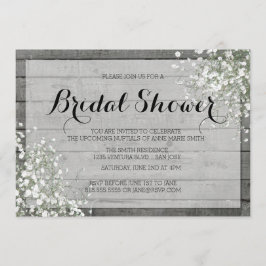 INVITACIÓN DUCHA BRIDAL DE RESPIRACIÓN DE UN BEBÉ RÚSTICO