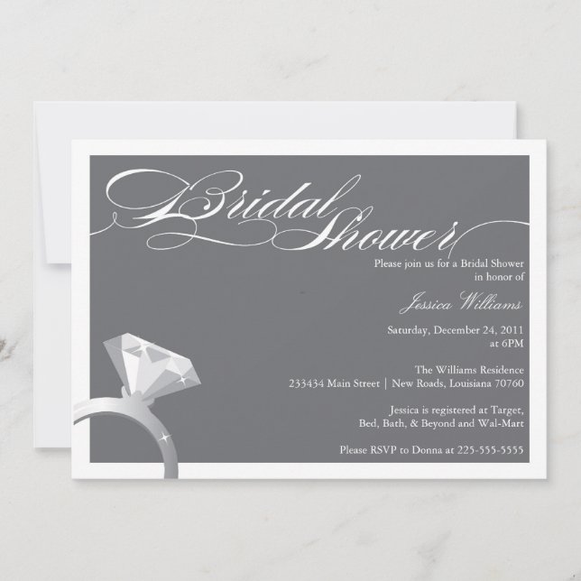 Invitación Ducha Bridal Elegante (Anverso)