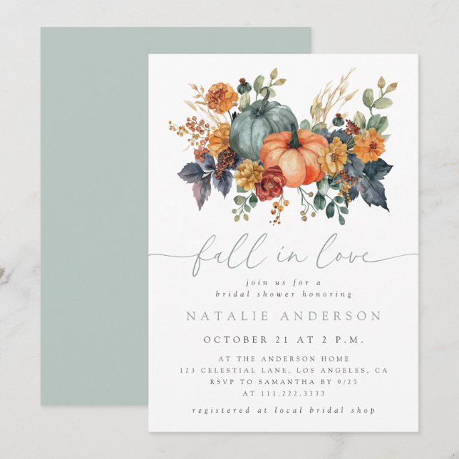 Invitación Ducha Bridal Elegante (Anverso / Reverso)
