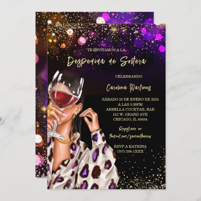 Invitación Ducha Bridal En Español (Anverso / Reverso)