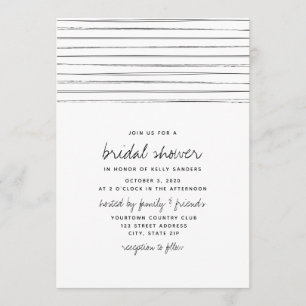 Invitación Ducha Bridal en franjas blancas y negras