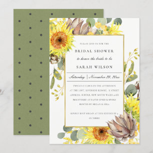 INVITACIÓN DUCHA BRIDAL FLORAL DE EUCALÍPTUS RÚSTICA