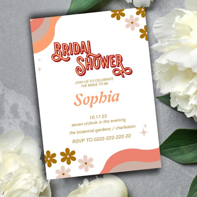 Invitación DUCHA BRIDAL floral de los años 70 (Subido por el creador)