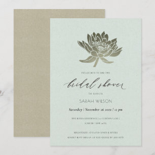 INVITACIÓN DUCHA BRIDAL GLAMOROSA PALE BLUE SILVER LOTUS