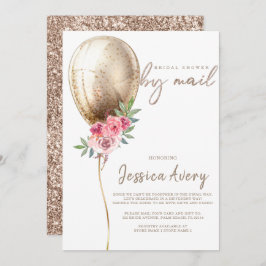 Invitación Ducha Bridal Por Correo Globo Beige De Lujo