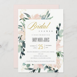 INVITACIÓN DUCHA BRIDAL SOFT RUBOR FLORAL GOLD WATERCOLOR
