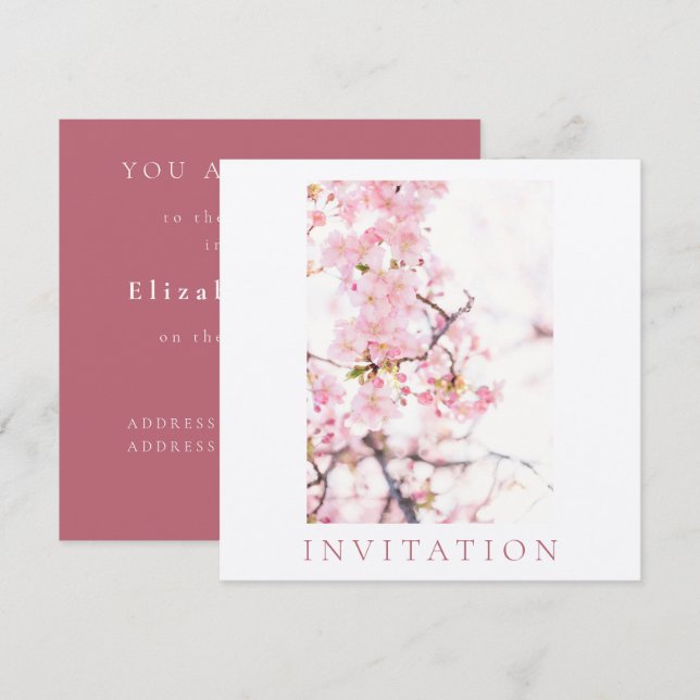 INVITACIÓN : DUCHA BRIDAL : SUCURSAL CHERRY BLOSSO (Anverso / Reverso)