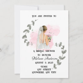 Invitación DUCHA BRIDAL, tema romántico de la novia