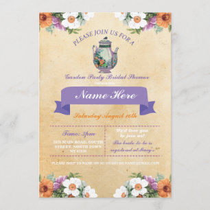 Invitación Ducha Bridal Tetera Alicia En El País De Las Marav