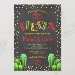 Invitación Ducha Brights de los pares de la fiesta del cactus