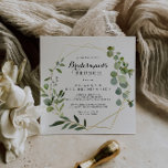 Invitación Ducha Brunch de bronce de las damas tropicales de<br><div class="desc">Esta invitación geométrica a la ducha de brunch con damas tropicales de oro es perfecta para una simple ducha de boda. El diseño está decorado con hermosas hojas verdes pintadas a mano,  adornando un marco geométrico dorado.</div>