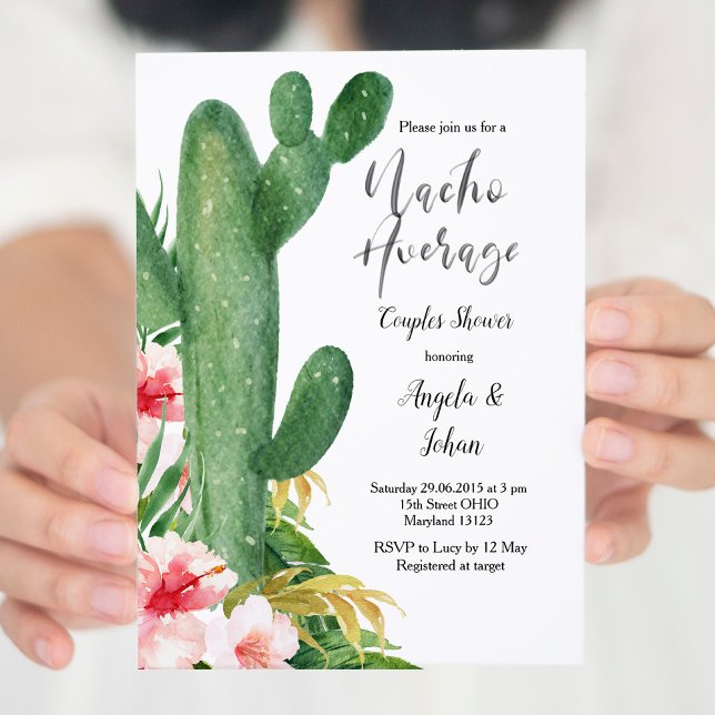Invitación Ducha Cactus Nacho Promedio Parejas (Subido por el creador)