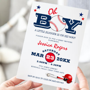 Invitación Ducha Clásica de Béisbol Oh Chico