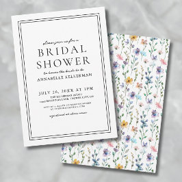 Invitación Ducha colorida de flores silvestres botánicas