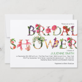 Invitación Ducha colorida moderna botánica floral nupcial