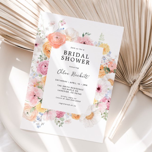 Invitación Ducha colorida pastel floral para novias (Subido por el creador)