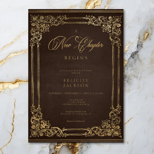 Invitación Ducha Comienza Nuevo Capítulo del Libro Marrón Vin