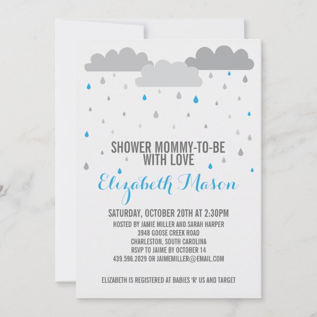 Invitación Ducha con el amor Baby Shower (Anverso)