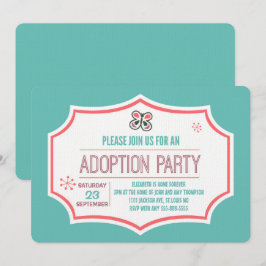 Invitación Ducha de adopción Mariposa rosa y azul moderna
