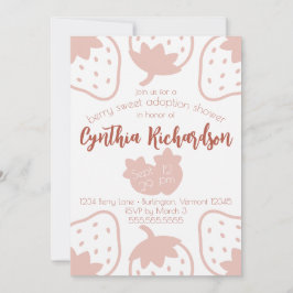 Invitación Ducha de adopción para niños de fresa "dulce de ce