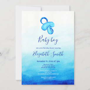 Invitación Ducha de agua azul para el pacificador