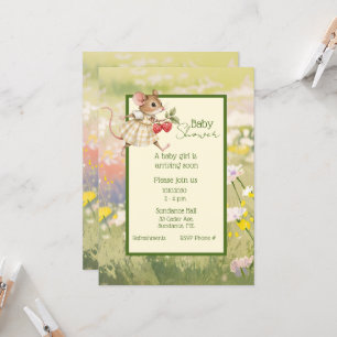 Invitación Ducha de Animales del Bosque para Bebé Niña