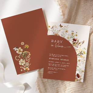 Invitación Ducha de Arco de Terracota de Flor Silvestre en Fl