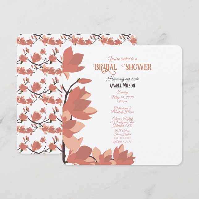 Invitación Ducha de arte folclórico oscuro con crema de salmó (Anverso / Reverso)