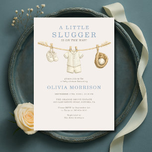 Invitación Ducha de Baby Béisbol Little Slugger